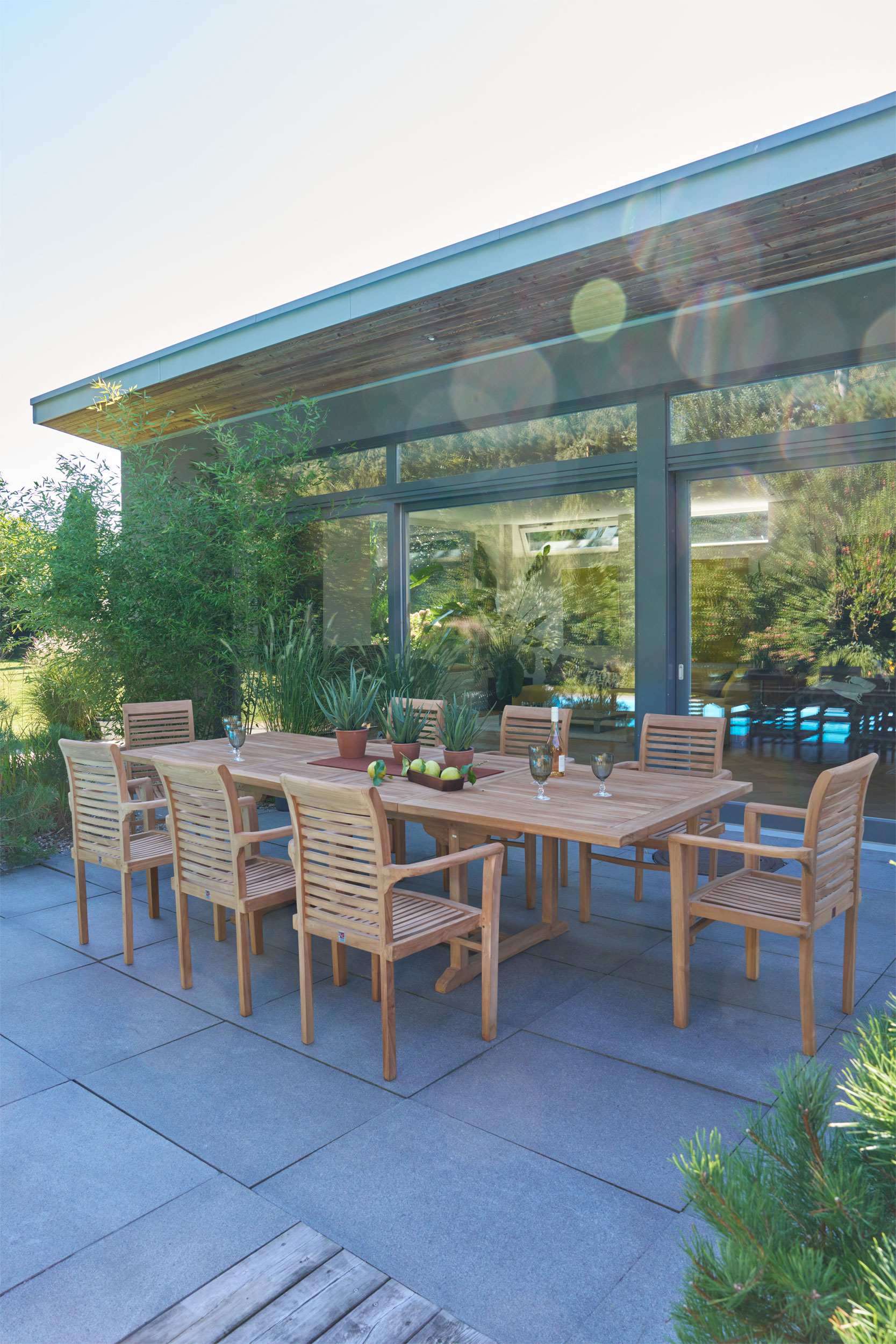 OUTDOORAusziehtisch Teak Garten