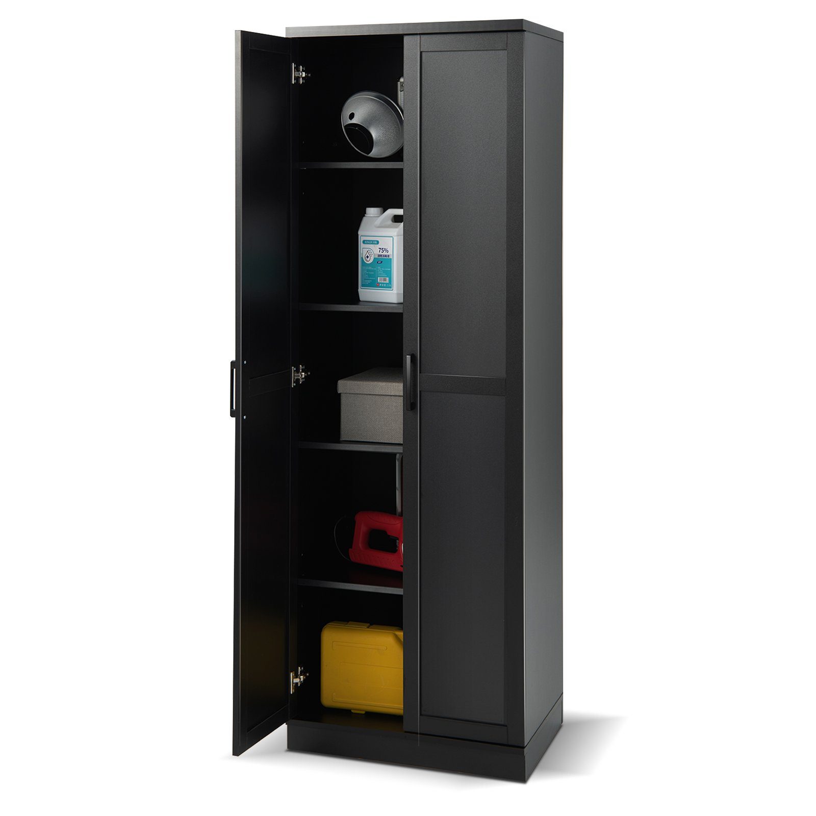 COSTWAY Küchenbuffet Küchenschrank hoch, mit Türen & Regalen, 59x43,5x178cm