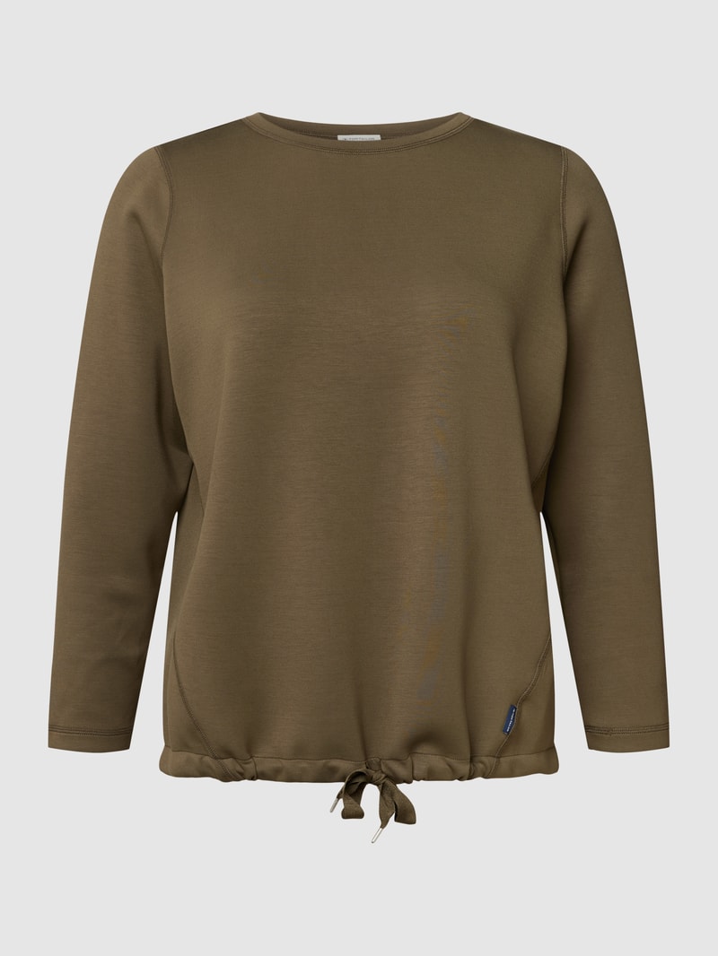 PLUS SIZE Sweatshirt mit Label-Detail in khaki