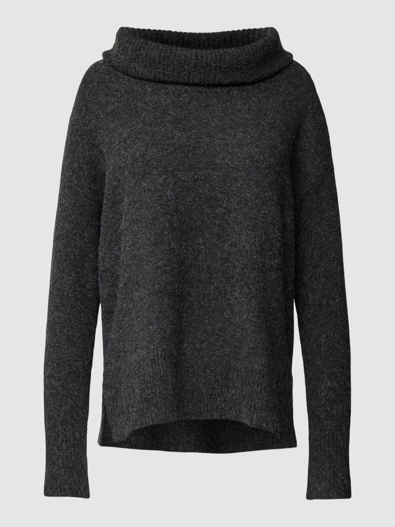 Strickpullover in melierter Optik Modell 'DOFFY' in schwarz