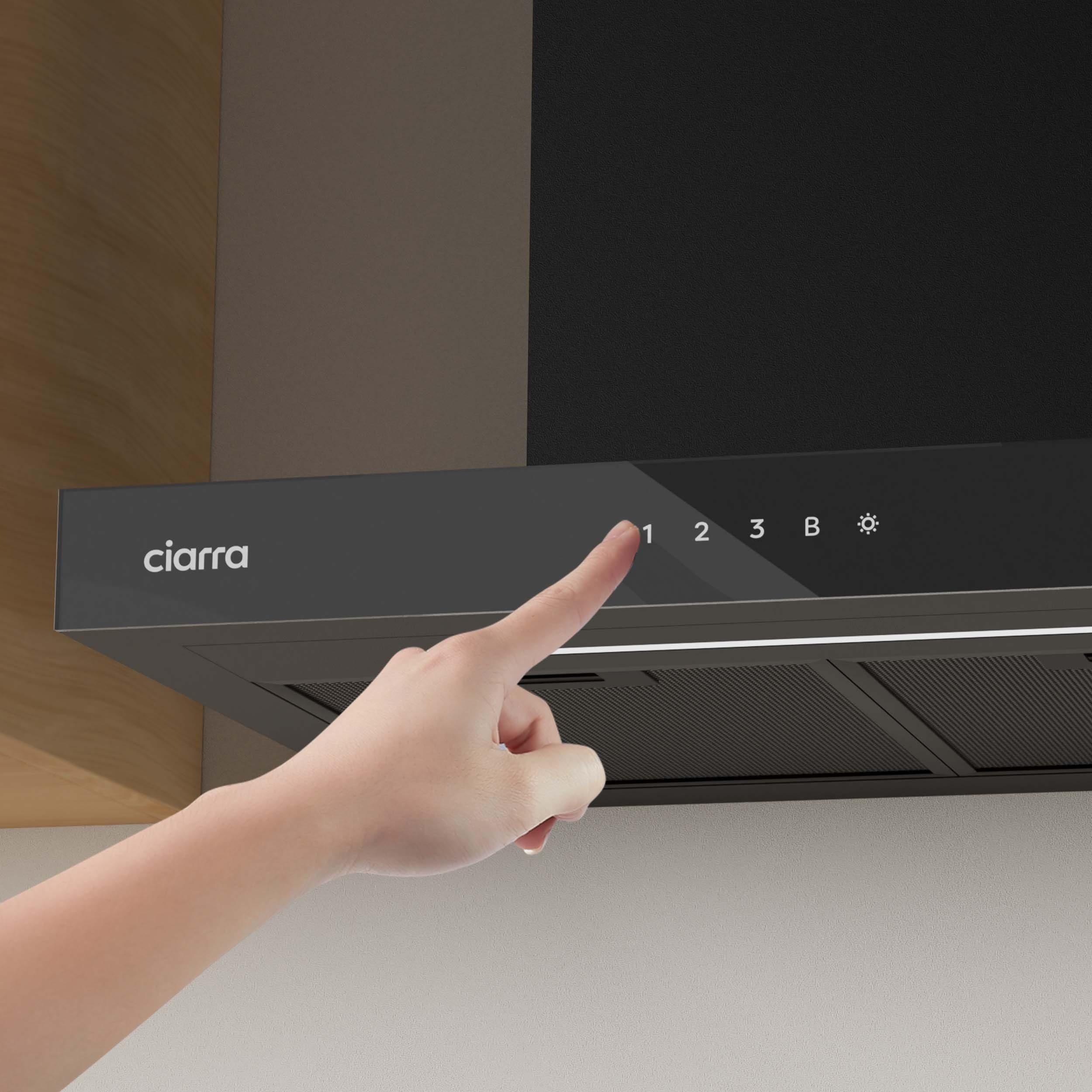 CIARRA Wandhaube CBCB6102, A+++ Dunstabzugshaube 60cm 650m³/h WIFI +APP & Touch Control Boost