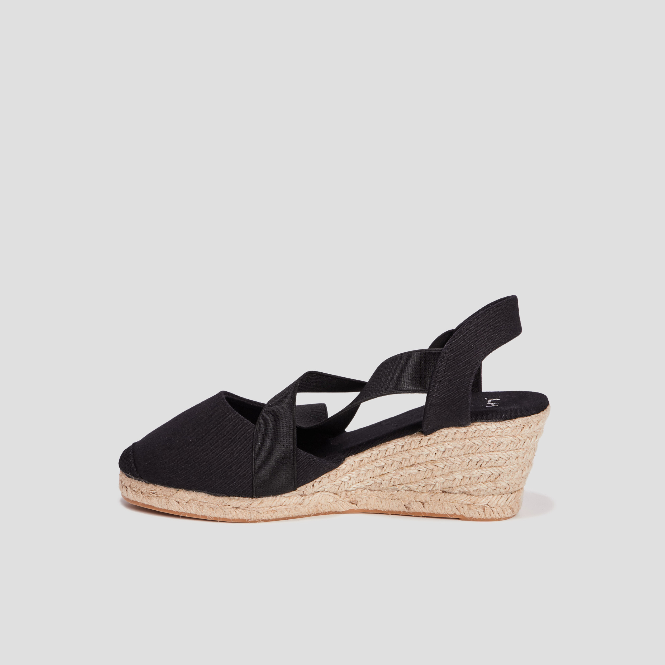 Sandales espadrilles compensées noir femme | La Halle