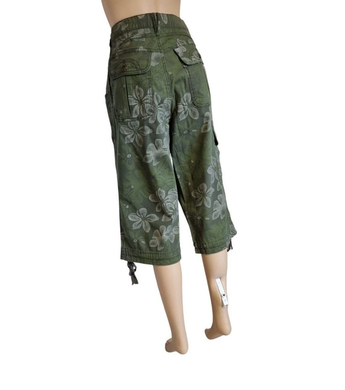 Esprit Umstandshose ORA-84103 oliv mit Blumenmuster Caprihose