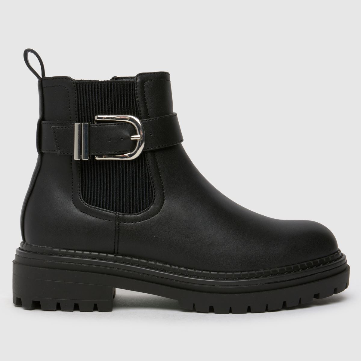 Schuh Amari – Svarta, grova stövlar med spänne