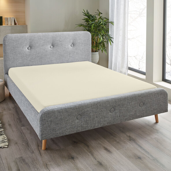 Jersey Spannbetttuch, 180-200 x 200 cm, crème