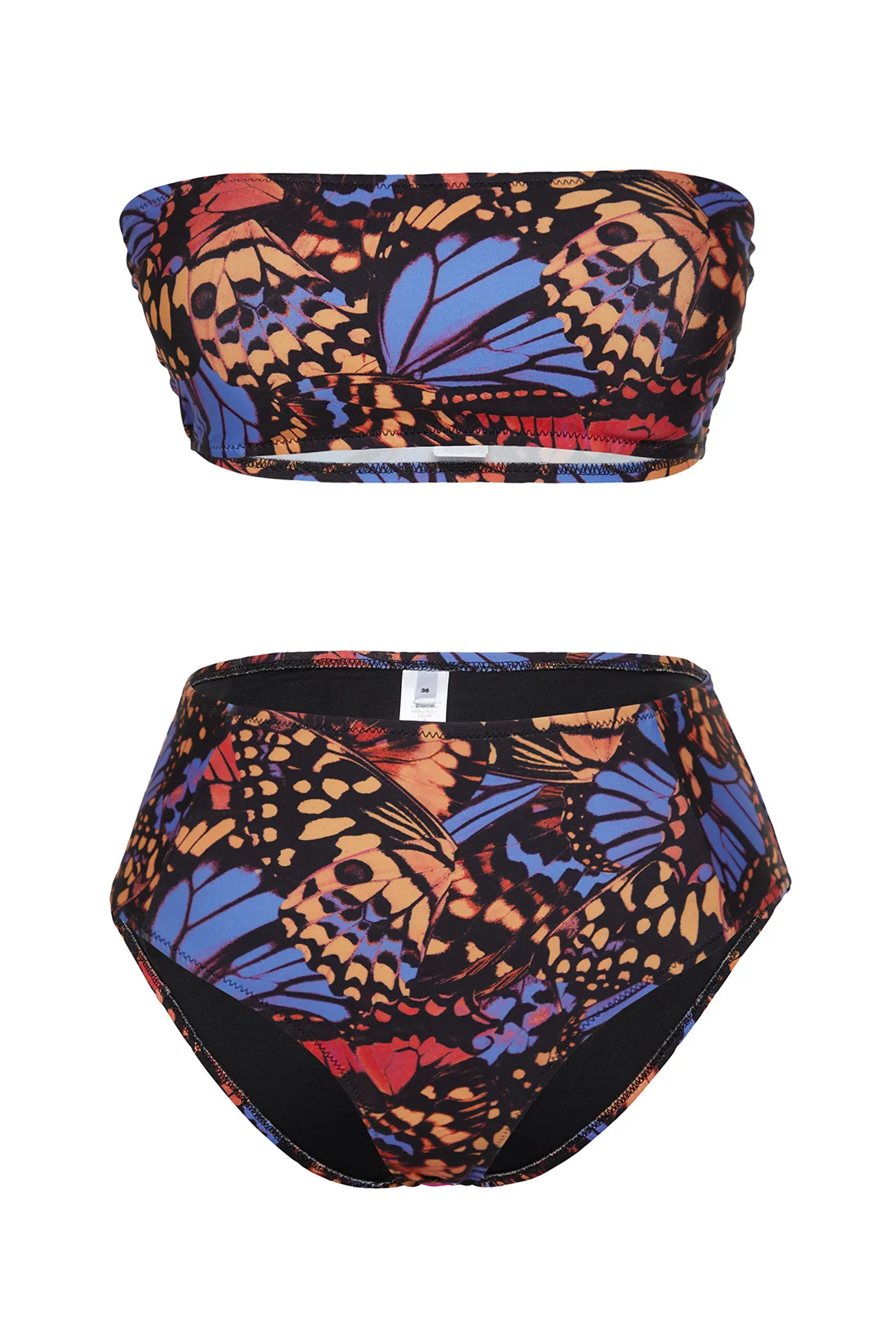 Trendyol Collection  Trägerloses Hipster-Bikini-Set mit Animal-Print und hoher Taille TBESS22BT0018