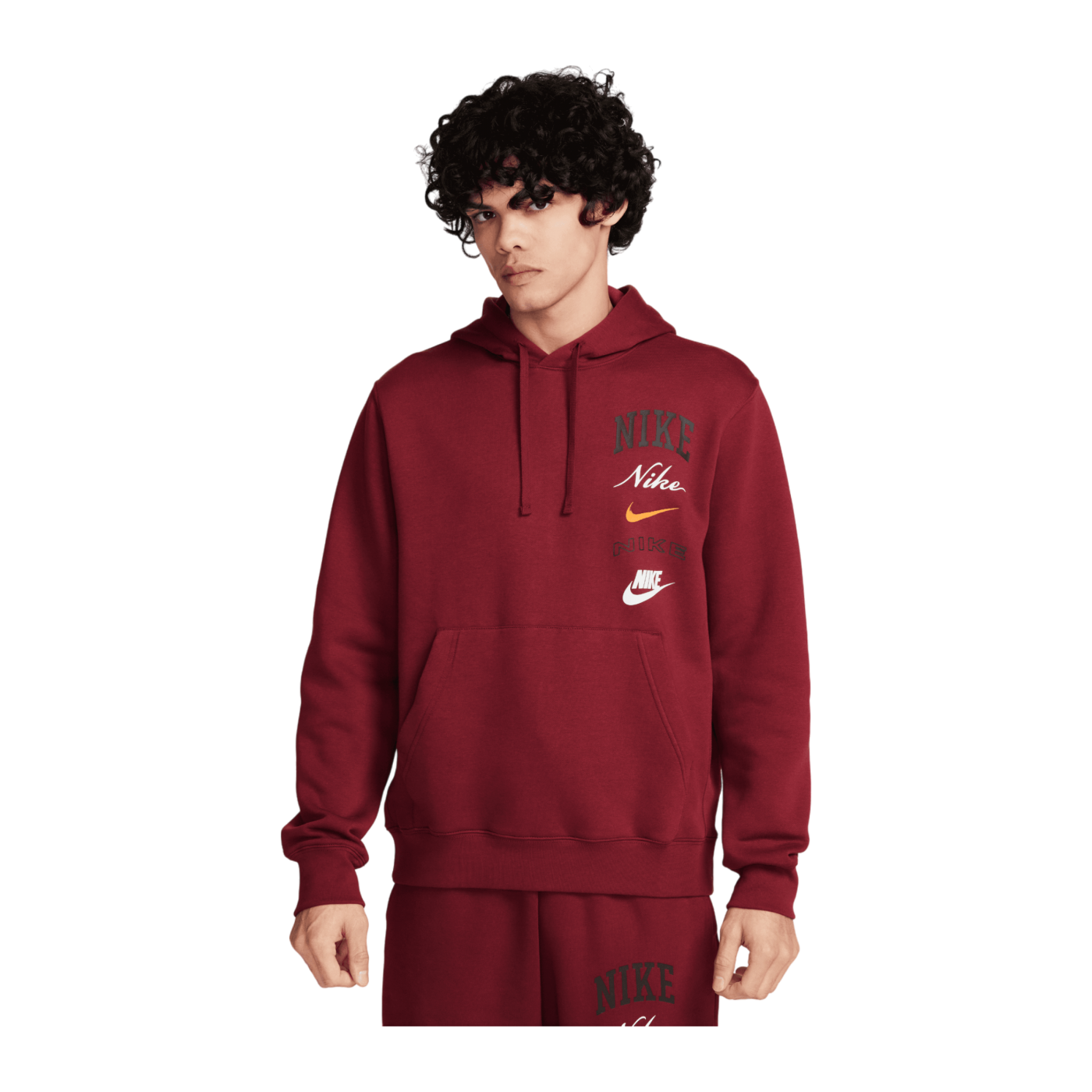 Nike Club Fleece Hoody Rot Orange F677