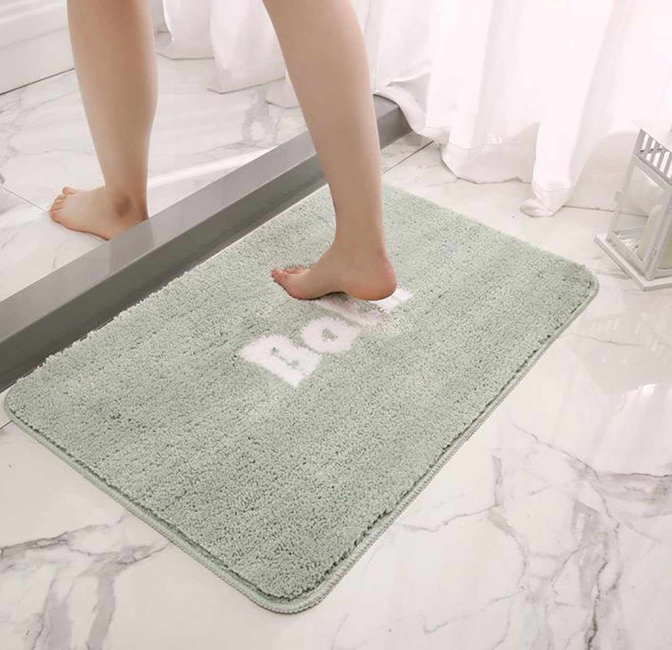 Antirutsch Teppichunterlage Wasserabsorbierende Fußmatten Toilettentürmatten, Tapferer Ping