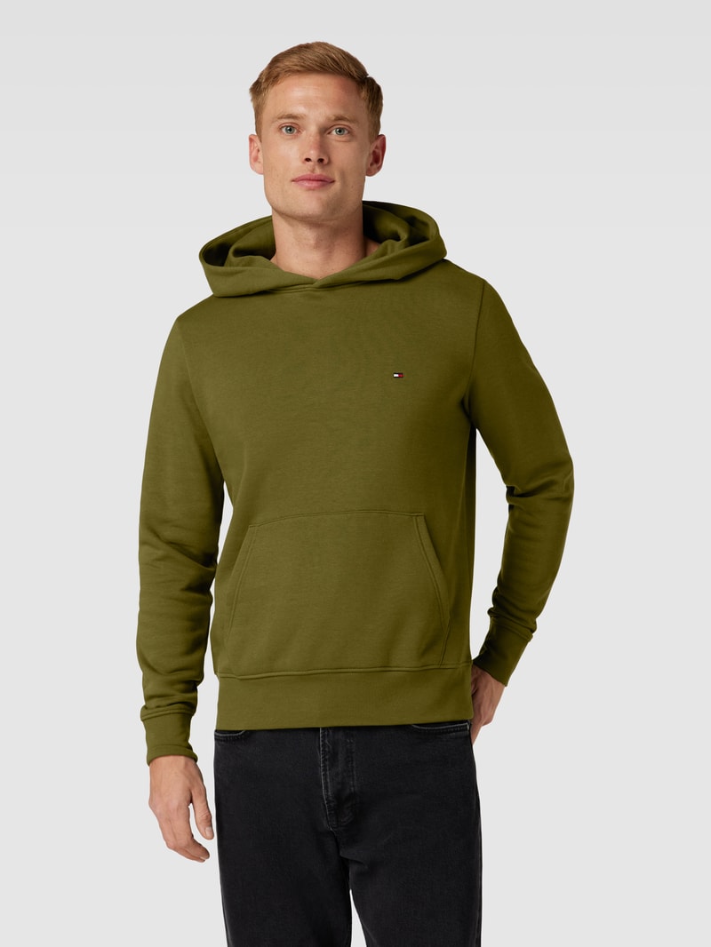 Hoodie mit Logo-Stitching Modell 'FLAG' in olivgrün