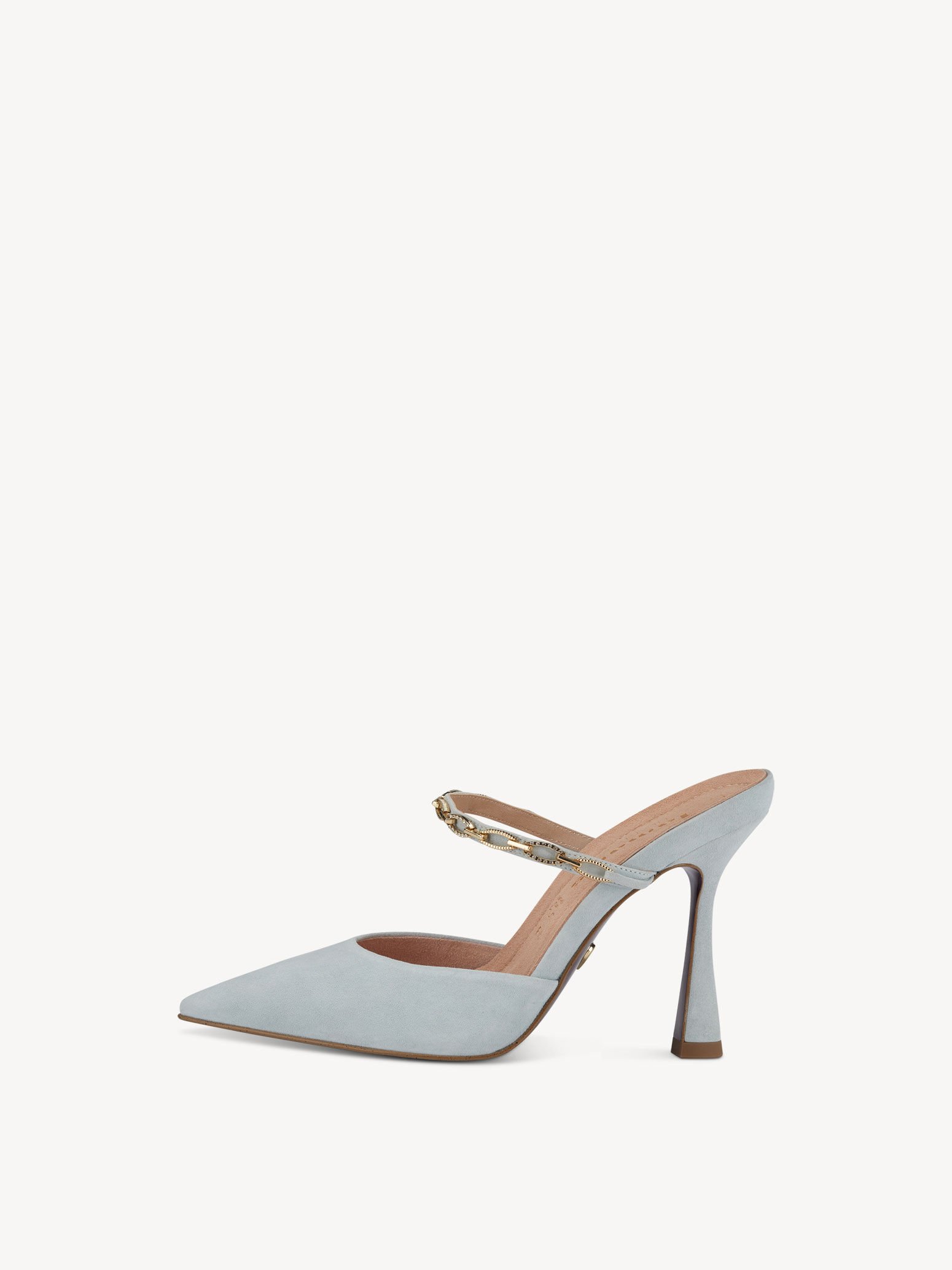 Sandale à talon en cuir - bleu