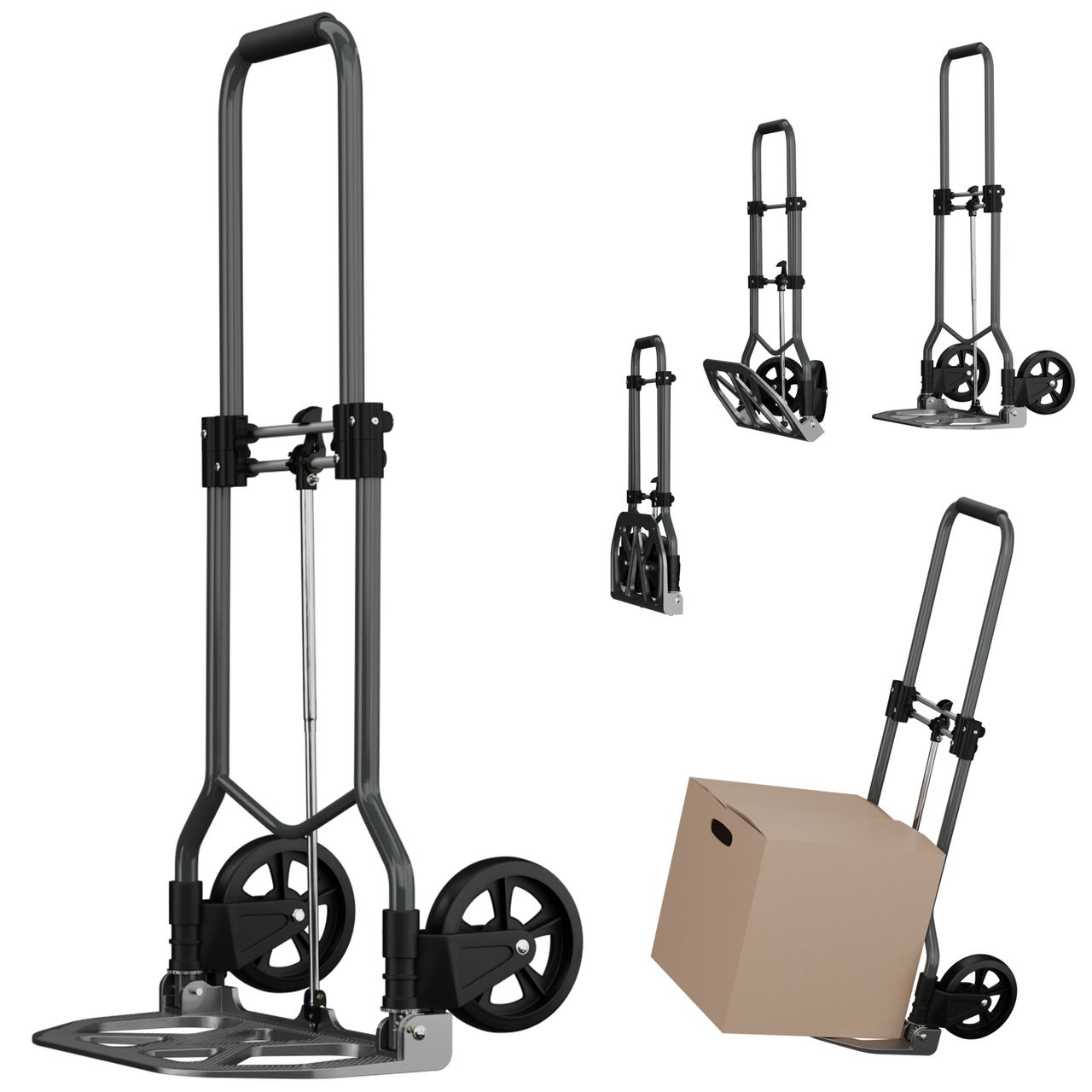 TroniTechnik TroniTechnik® Sackkarre SK-01 Handkarre klappbar, Transportkarre bis 100kg, Klappwagen Aluminium