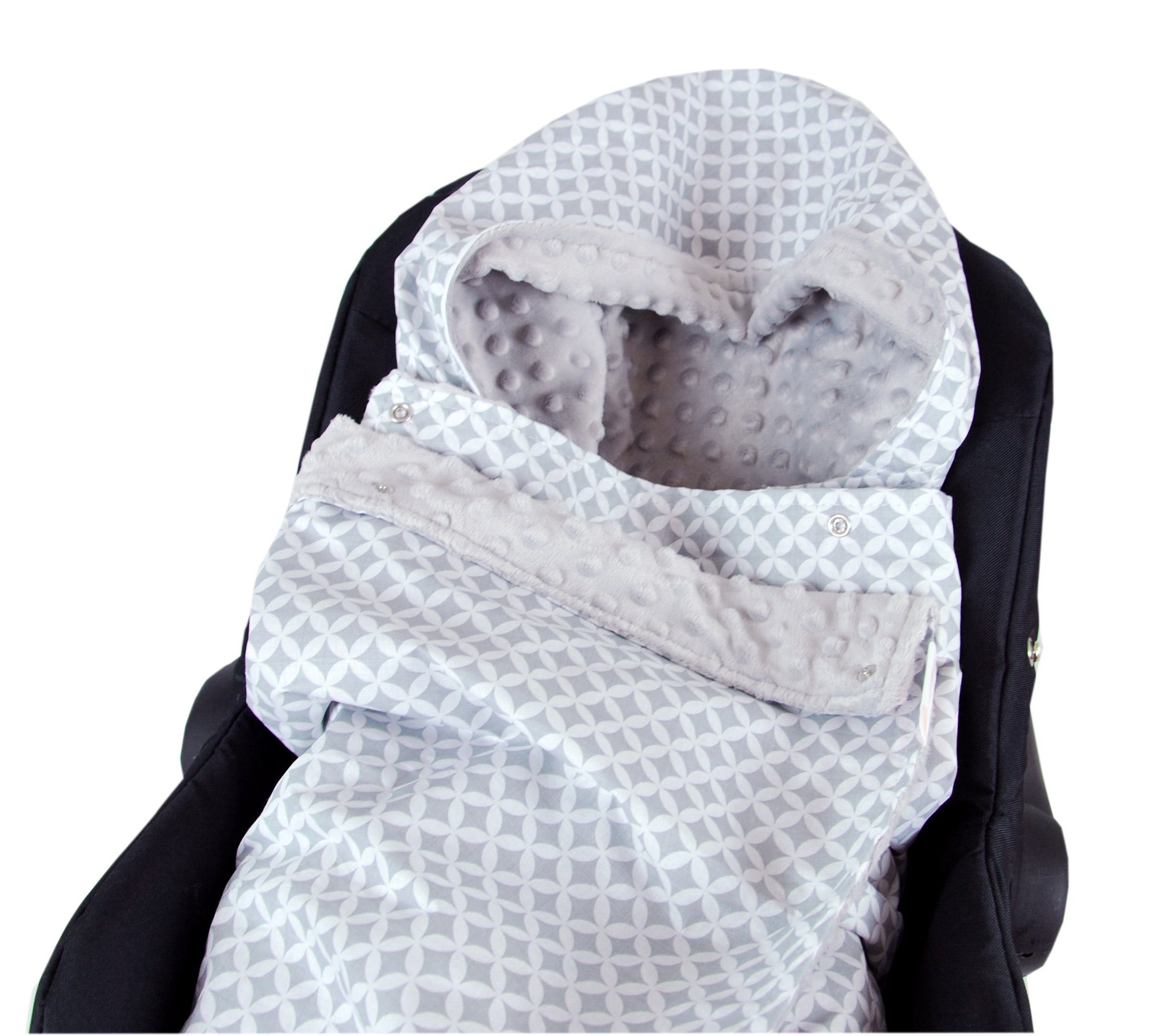 Einschlagdecke BabyLux Baby EINSCHLAGDECKE Babyschale Autositz Kindersitz Decke Kinderwagen, BabyLux, 5. Grau + Maroko