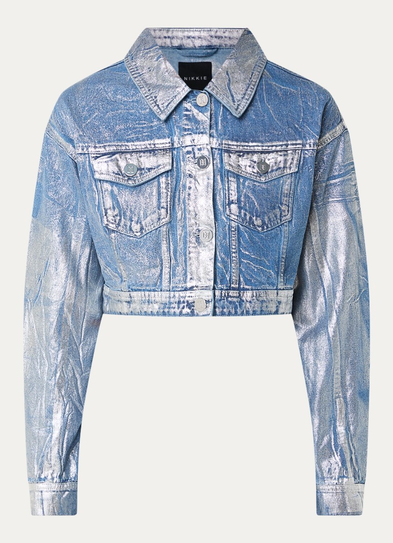 Jachetă scurtă din denim NIKKIE Darwin cu garnitură metalică