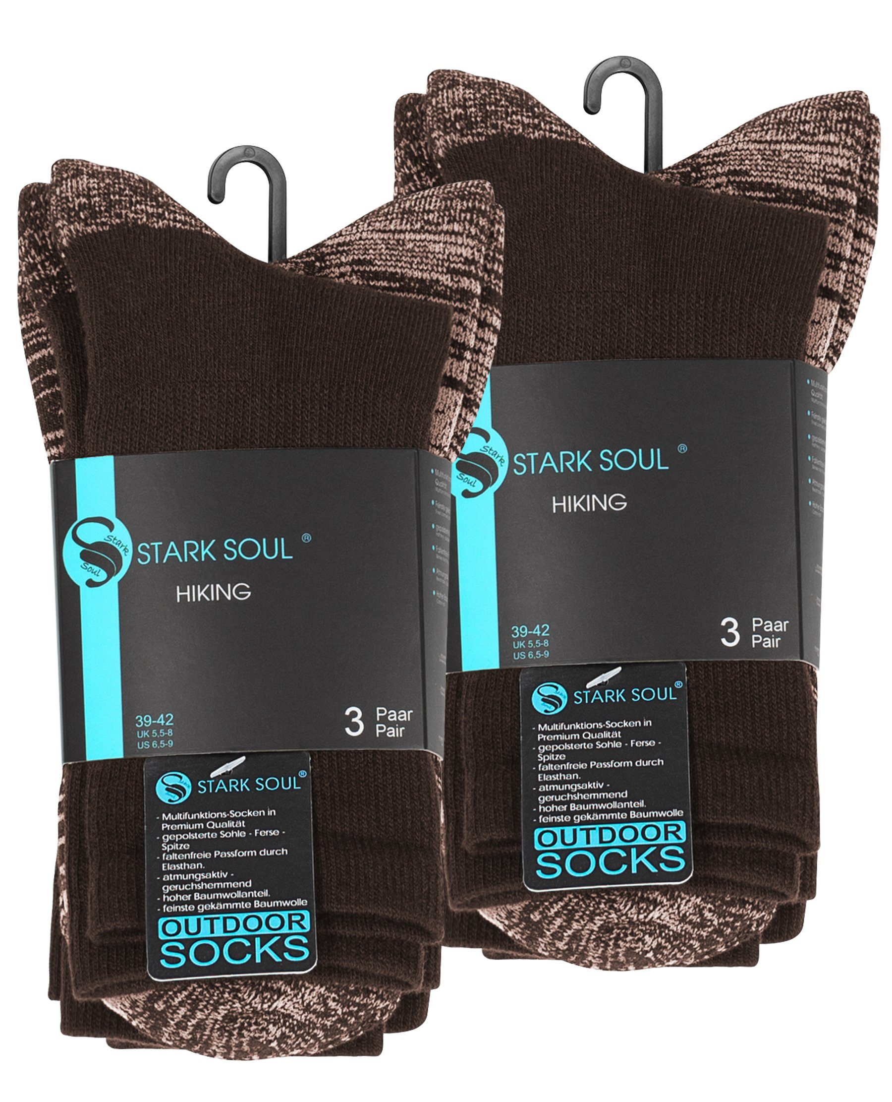 Stark Soul® Funktionssocken Multifunktionssocken, Outdoor.-& Trekkingsocken, Unisex mit Spezialpolsterung, 6 Paar