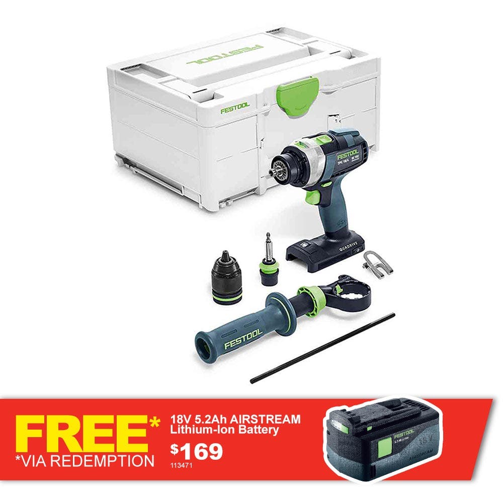 Furadeira sem fio básica FESTOOL TDC 18V de 4 velocidades em Systainer 575601
