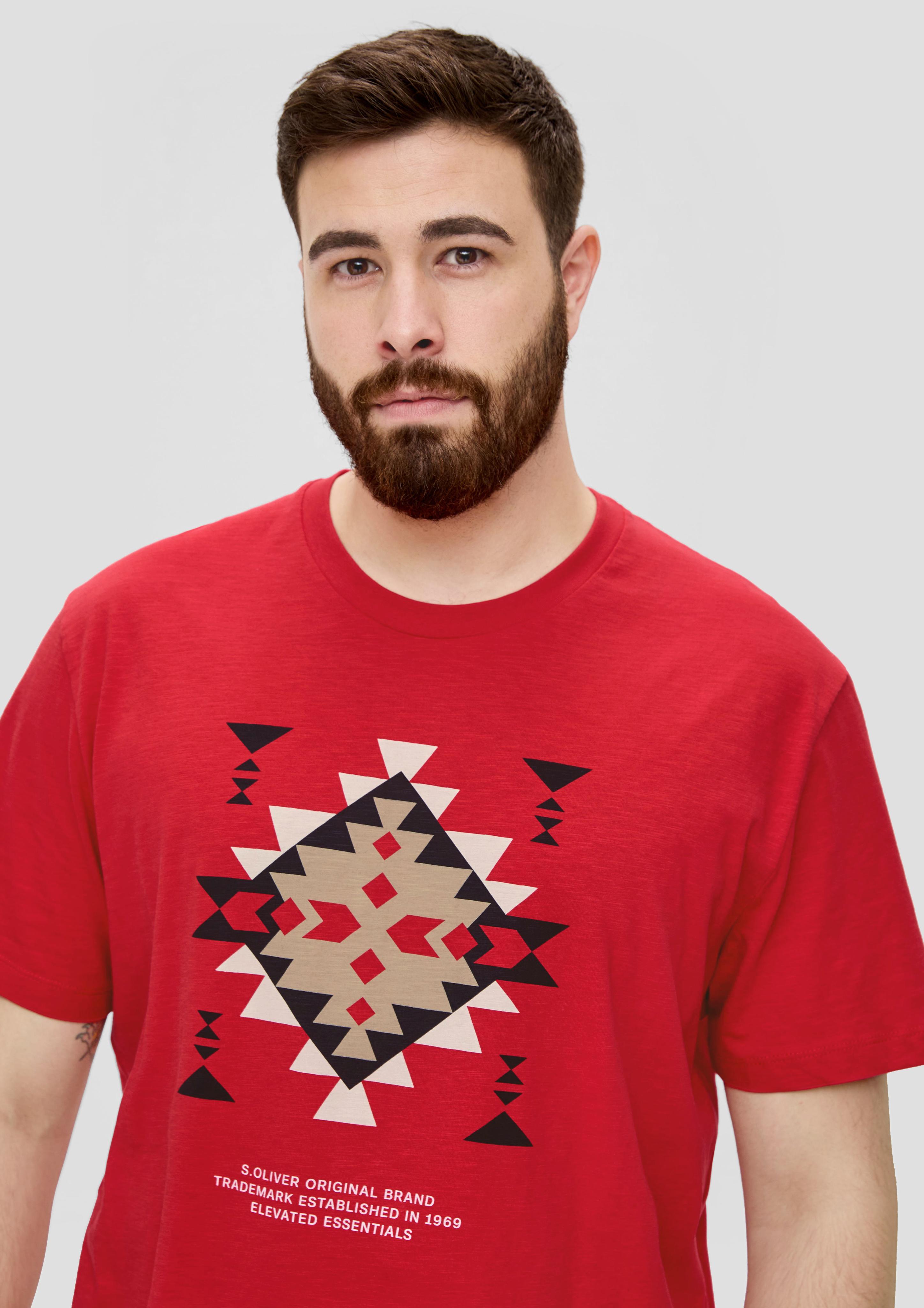 Baumwollshirt mit Ikat-Frontprint  2143242-31D1