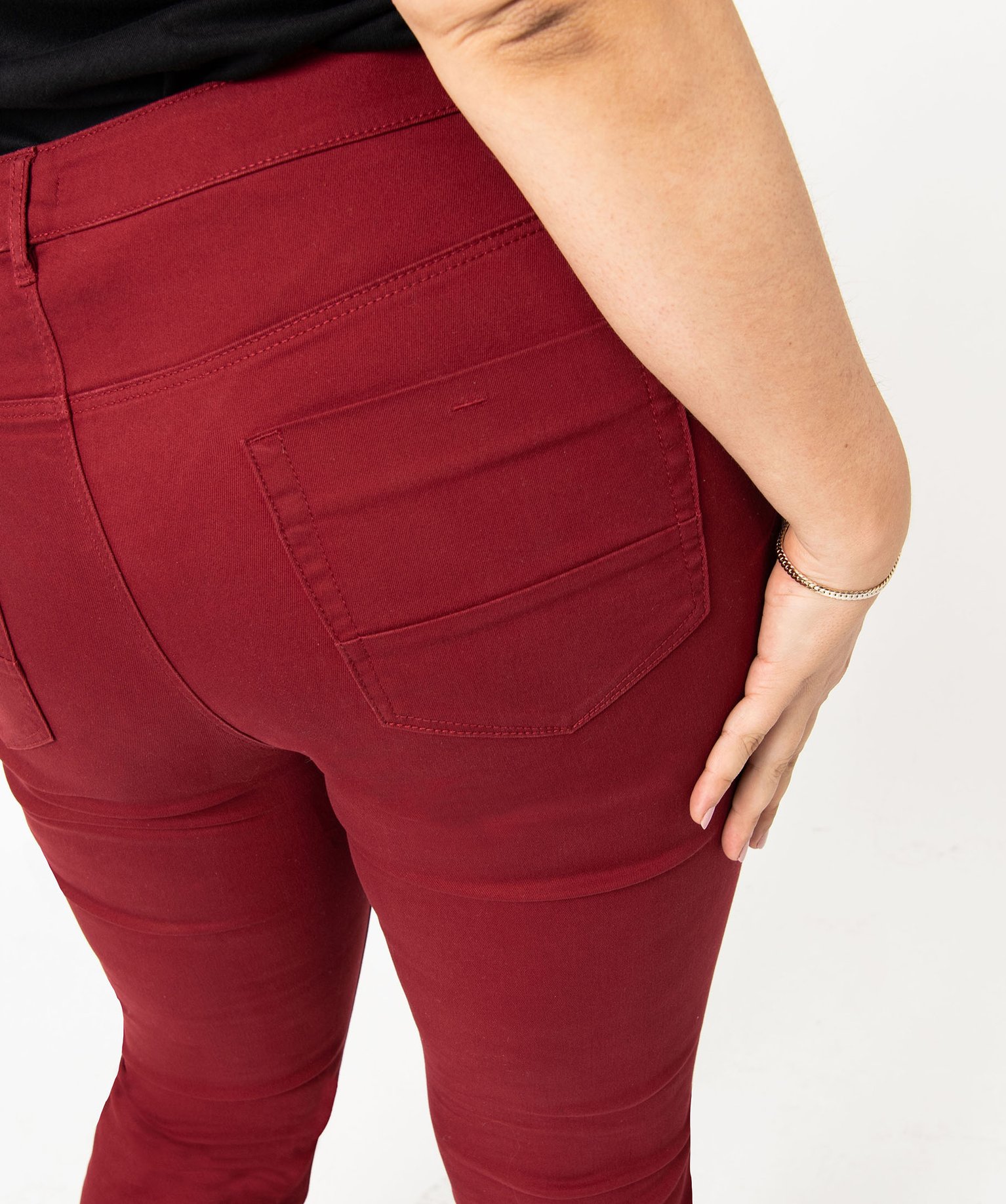 Pantalon femme grande taille coupe Regular rouge fonce | GEMO
