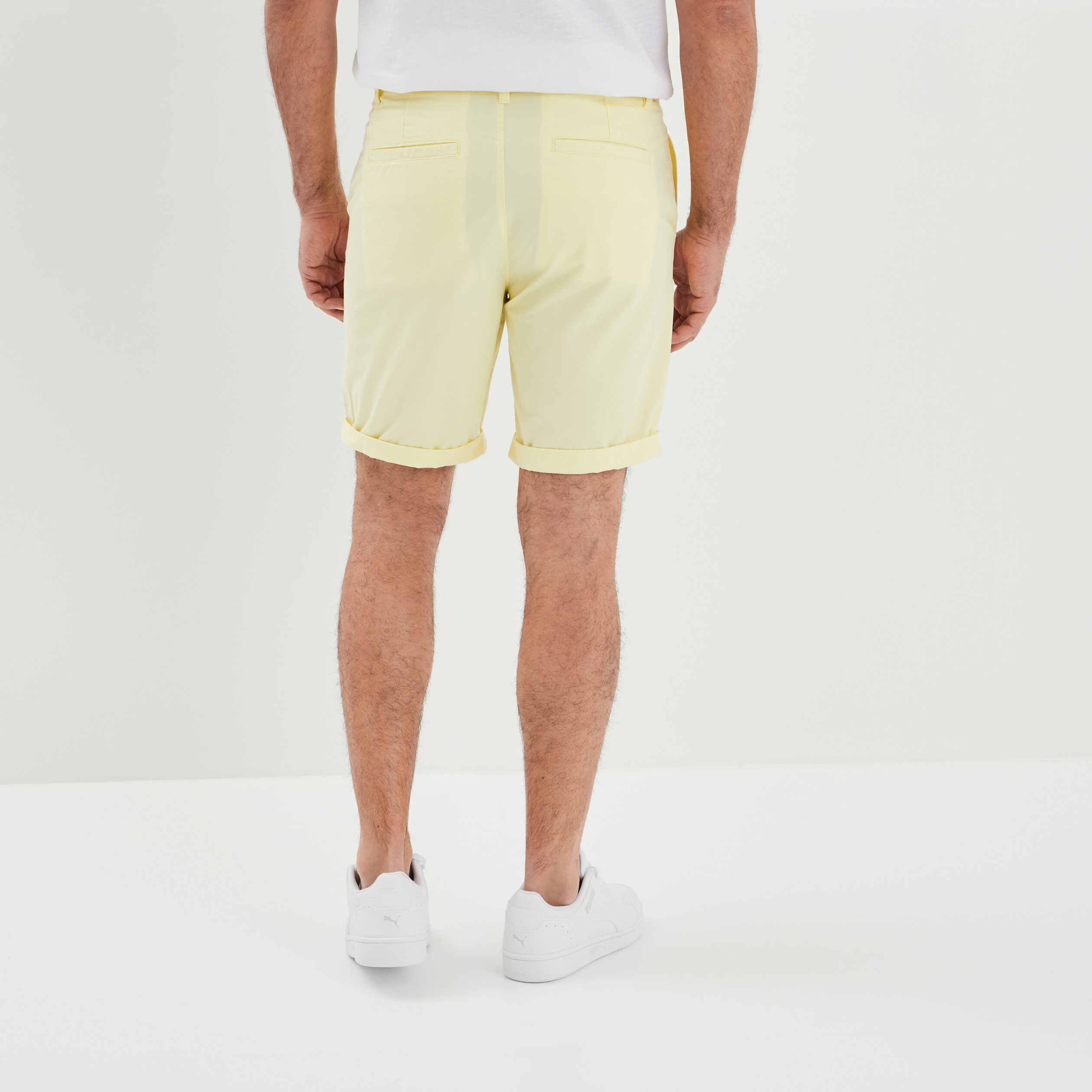 Bermuda chino regular jaune clair homme | La Halle