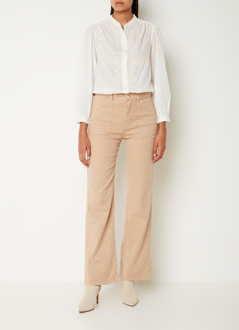 Jeans cropped a vita alta e gamba svasata in misto lino di Gerard Darel Carance