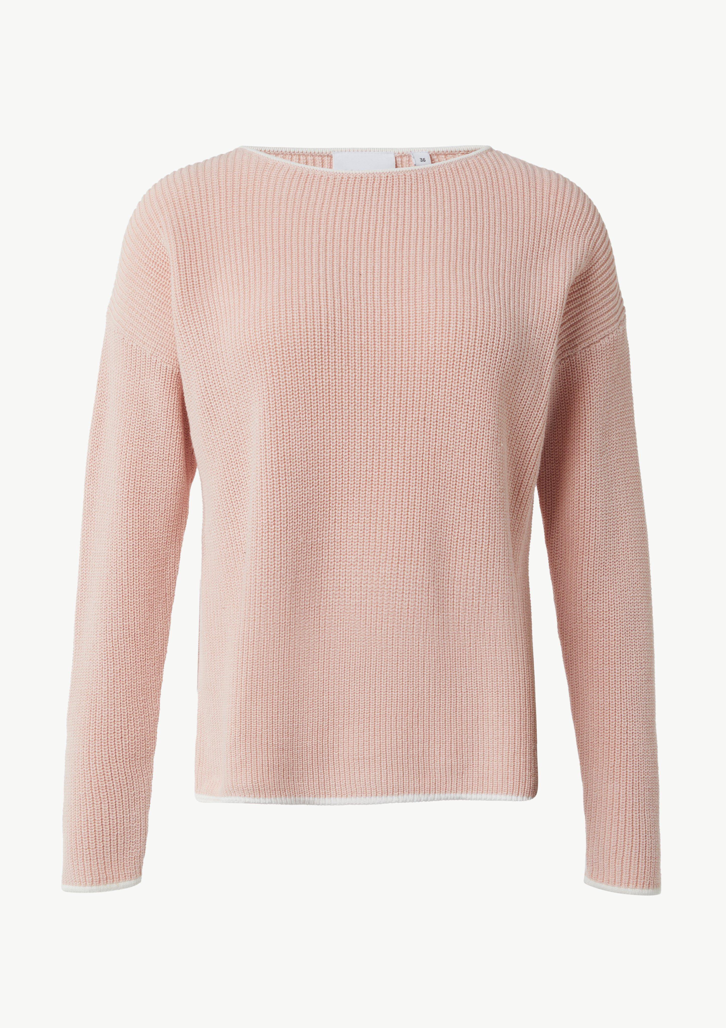 Strickpullover aus Baumwolle mit überschnittenen Schultern - pfirsich