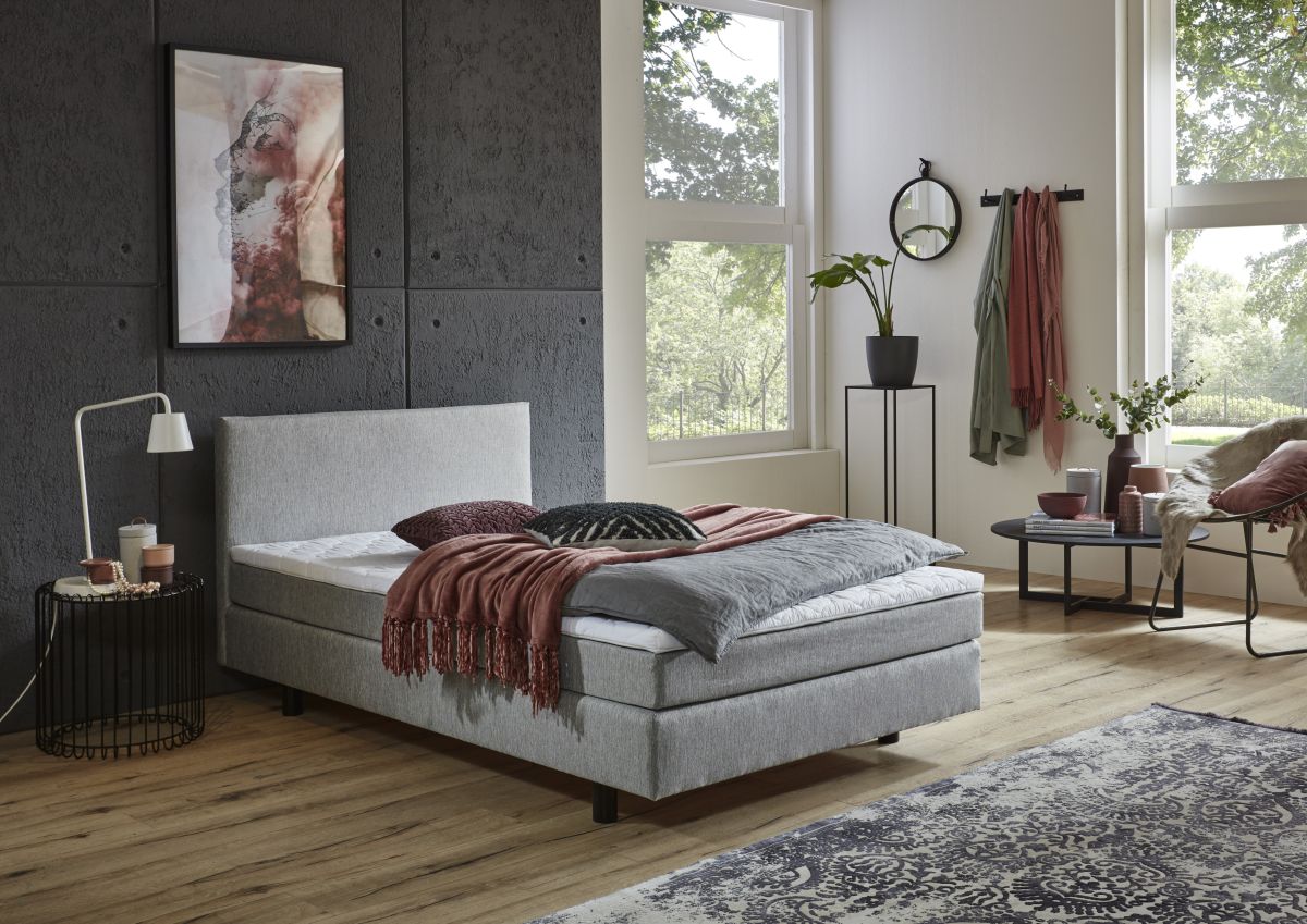 Sun Garden Boxspringbett Brandon Grau 120 x 200 cm