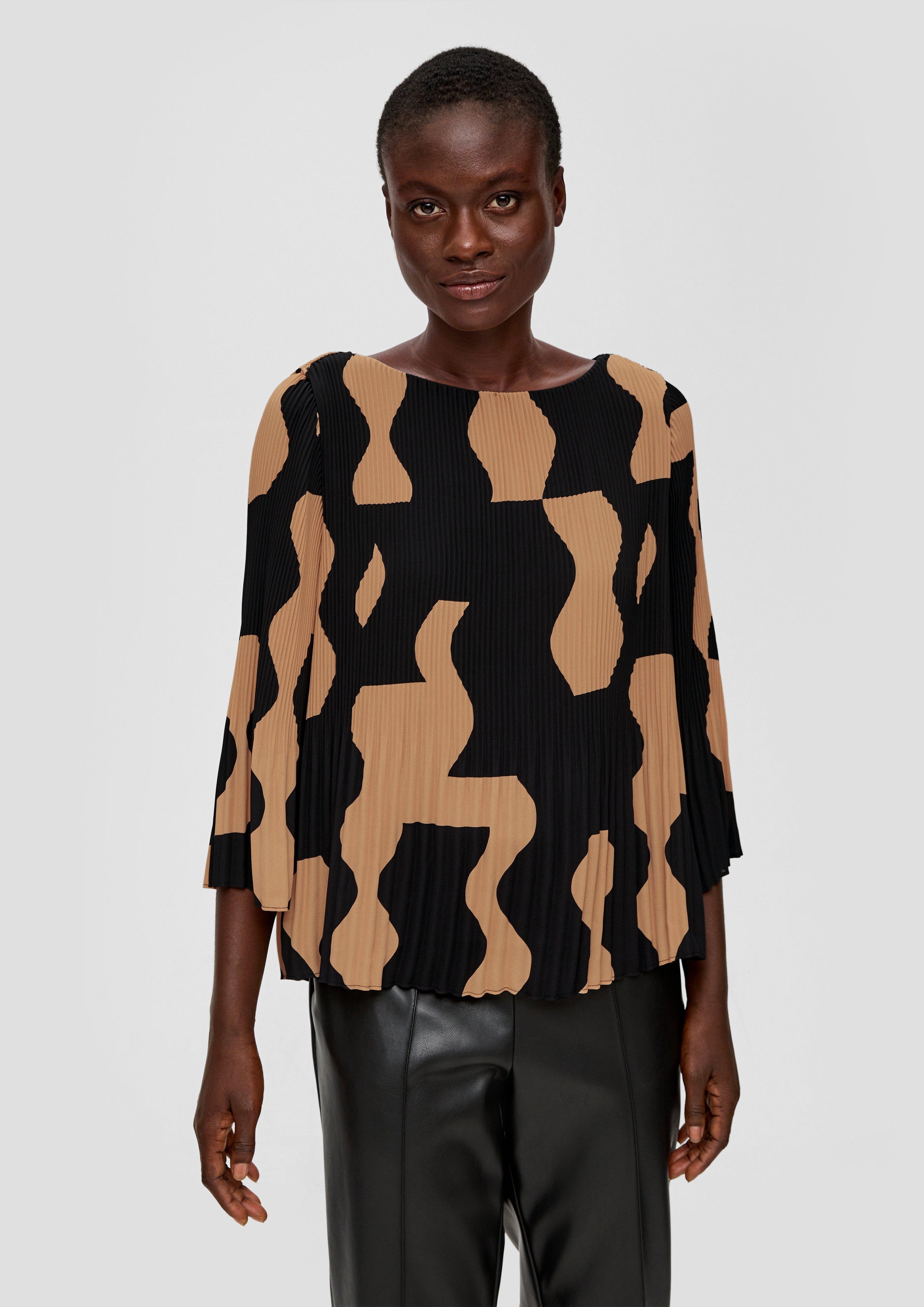 Plissée-Bluse aus Crêpe  2137969-99A4