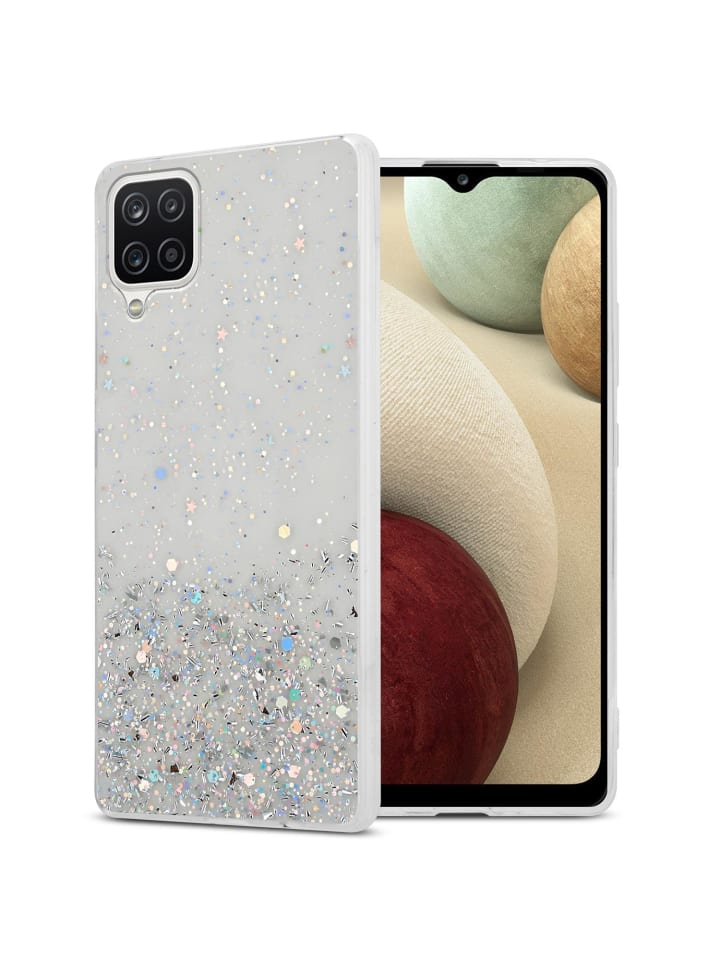 cadorabo Hülle für Samsung Galaxy A12 / M12 Glitter in Transparent mit Glitter günstig kaufen onesize