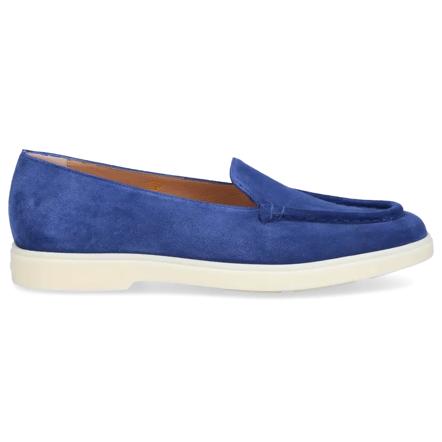 Santoni - Loafer 70143 Veloursleder - blau