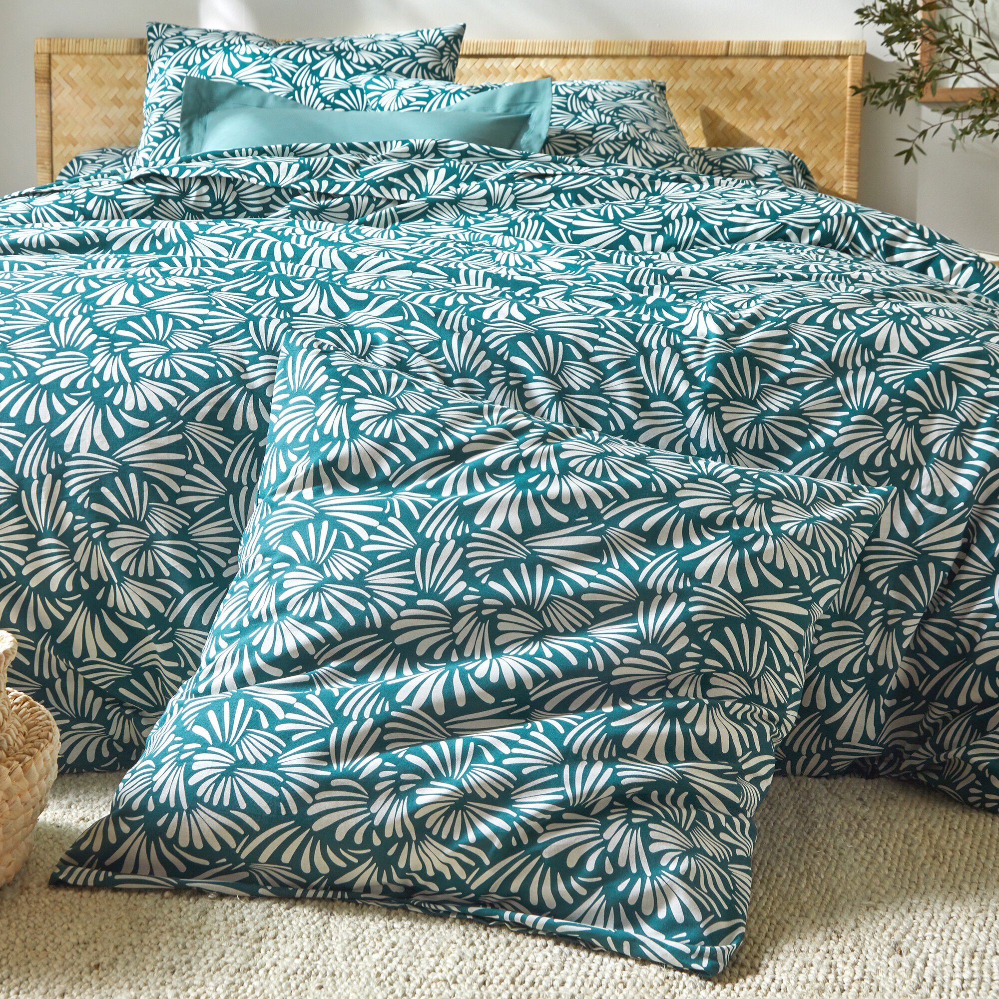 Linge de lit Vick en coton imprimé graphique