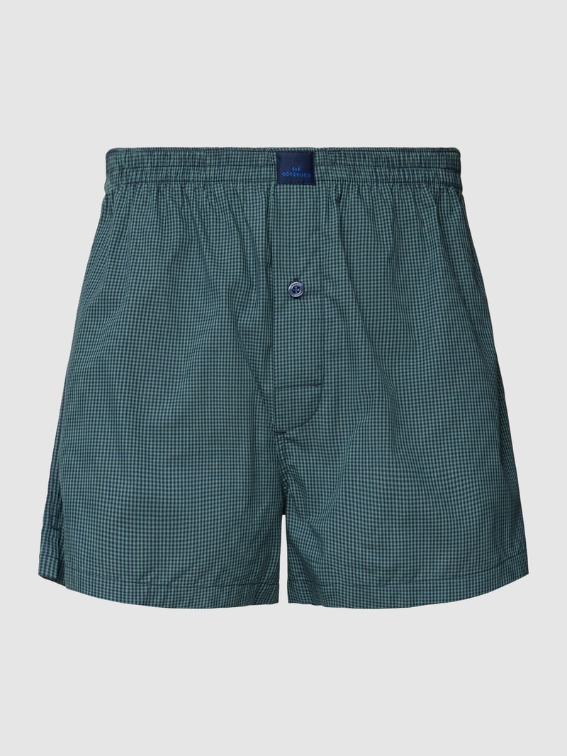 Boxershorts mit Karomuster und elastischem Bund in lindgrün