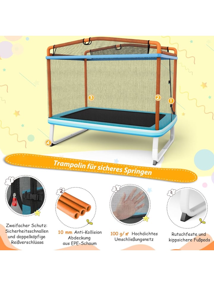 COSTWAY 3 in 1 Trampolin in Orange günstig kaufen onesize