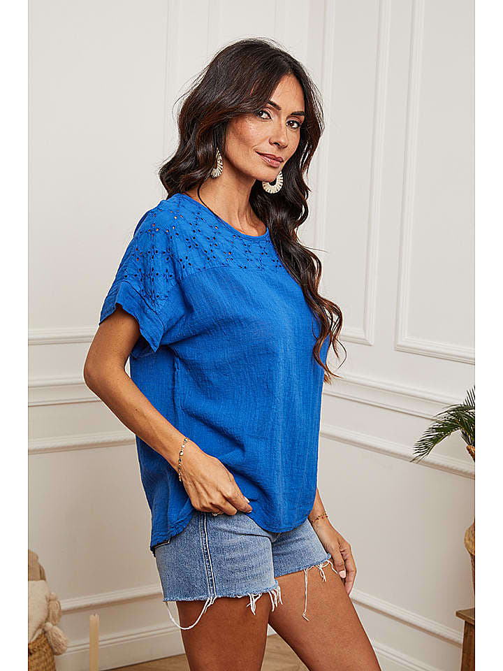 La Compagnie Du Lin Shirt in Blau günstig kaufen L