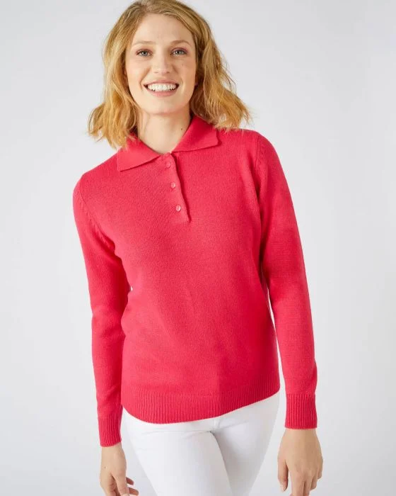 Pull col polo manches longues