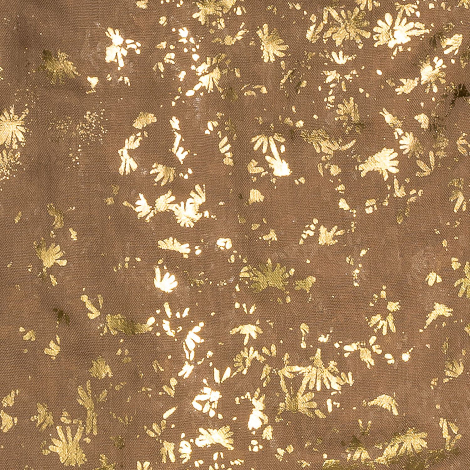 Foulard TEXTO beige à motif floral or