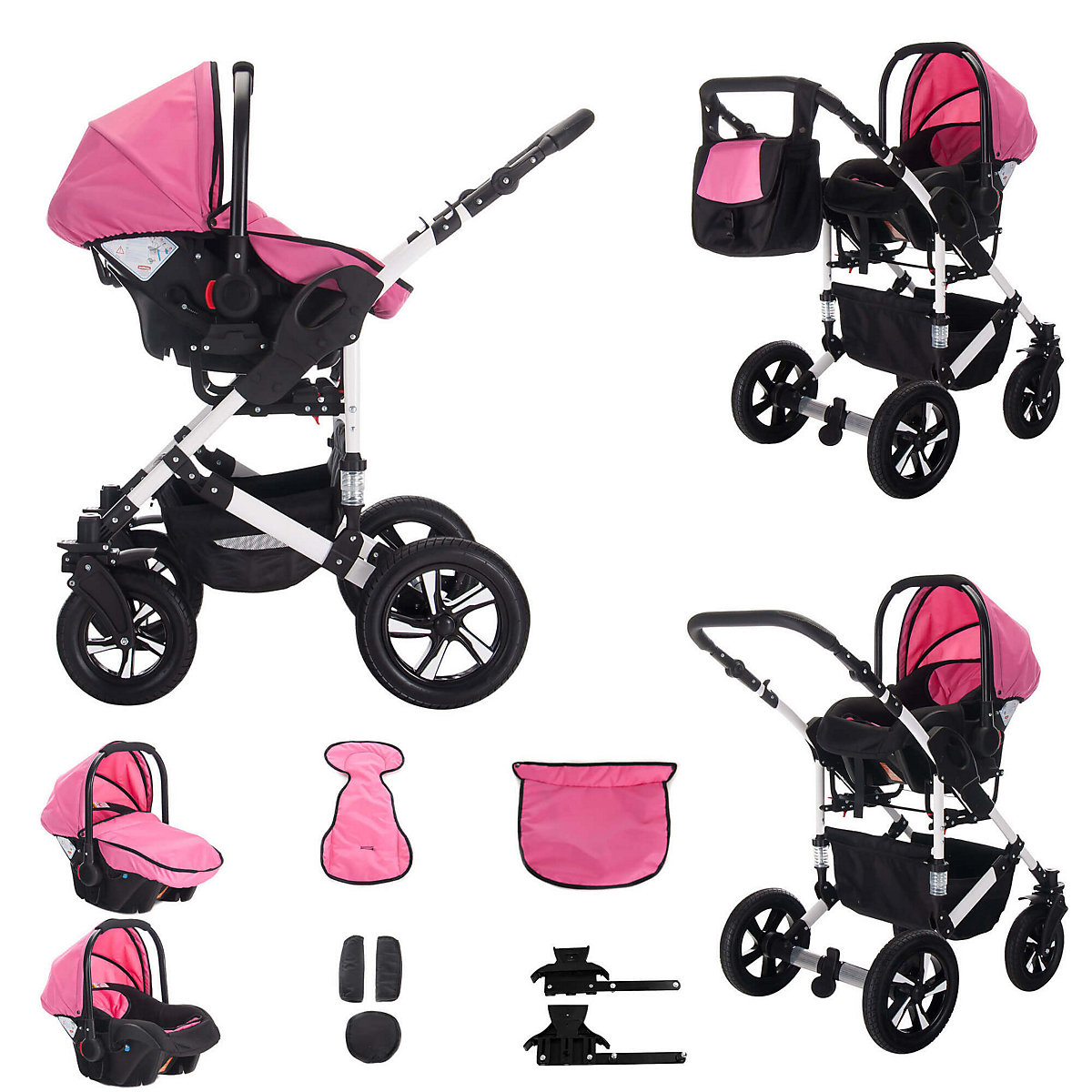 Florida | 3 in 1 Kombi Kinderwagen Komplettset | Luftreifen Kombikinderwagen