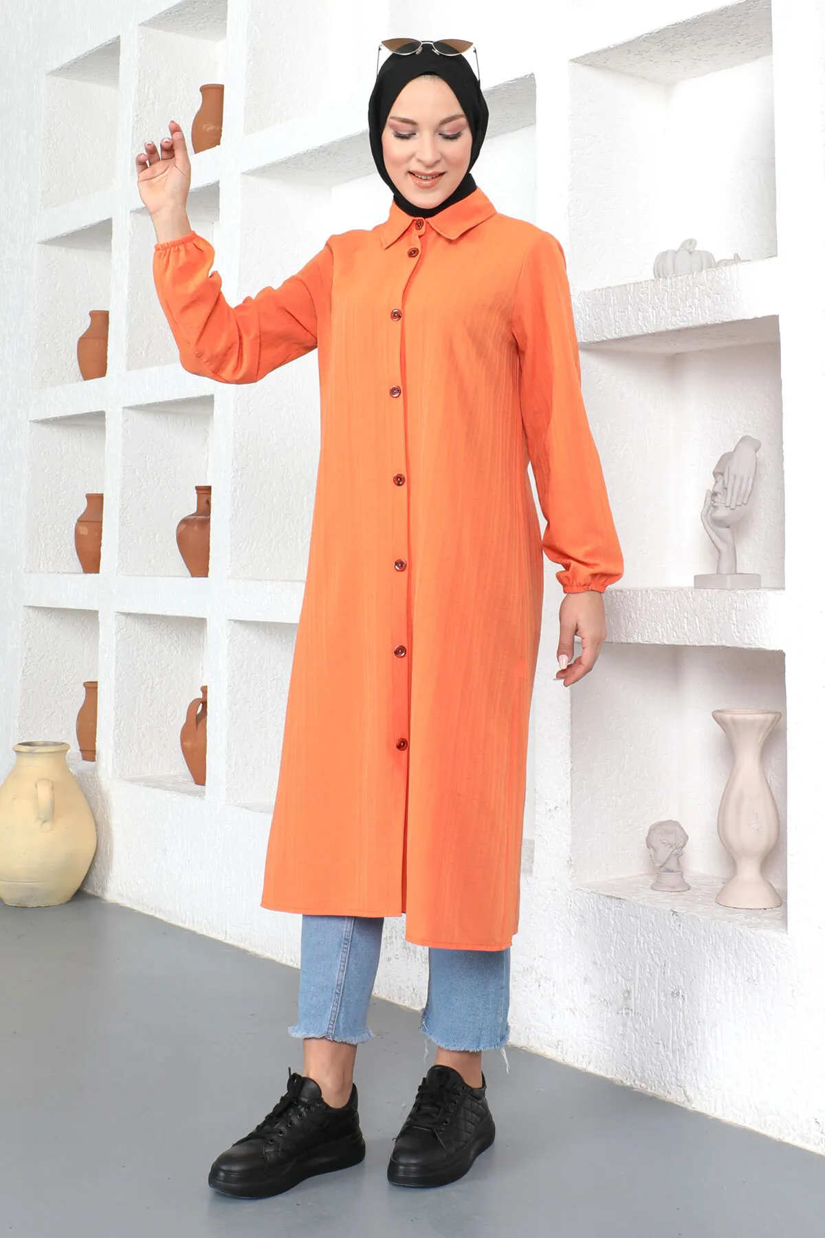 Tesettür Dünyası  Lange Tunika Tsd230359 Orange