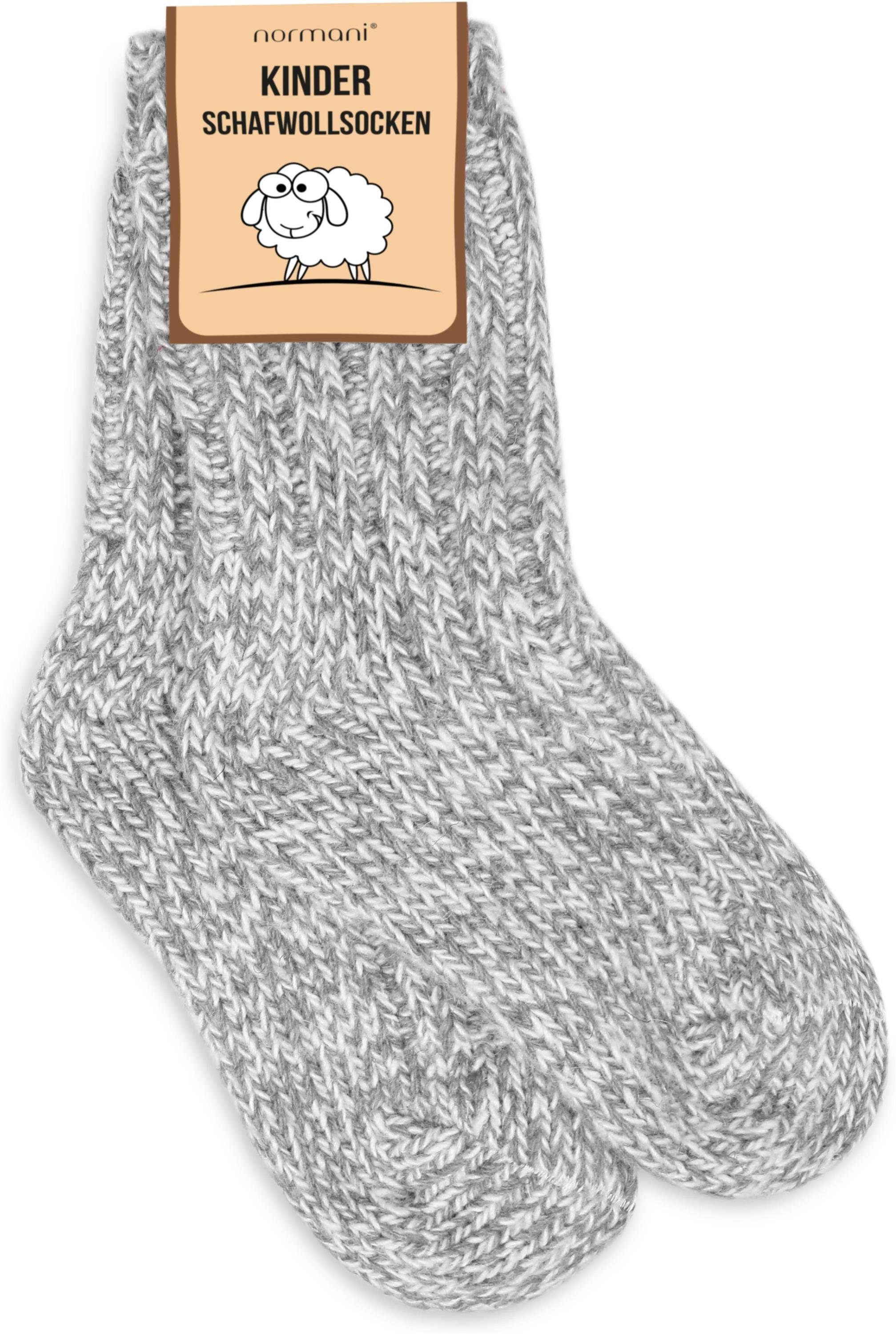 normani Basicsocken 3 Paar Kinder Norwegersocken mit Schafwolle (3 Paar) nicht filzend