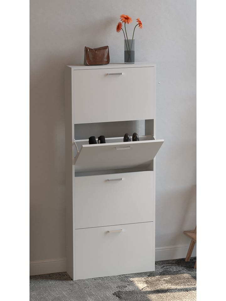 VCM  Holz Schuhregal Schuhschrank Schuhkipper Sulos L in Weiß günstig kaufen onesize