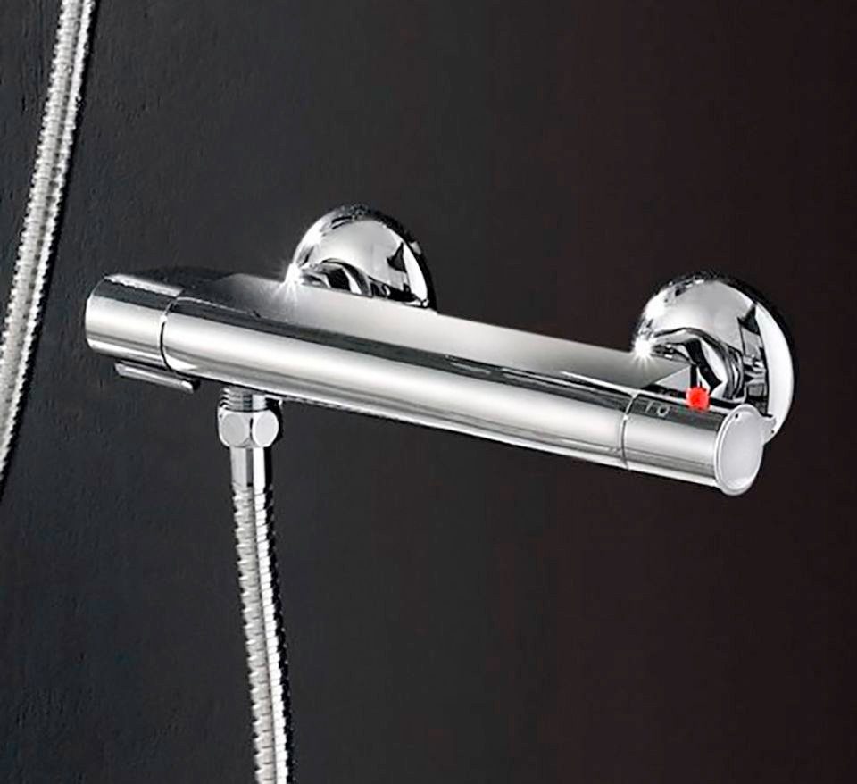 welltime Brausethermostat Trento Mischbatterie mit Thermostat, Temperaturregler und Sicherheitssperre