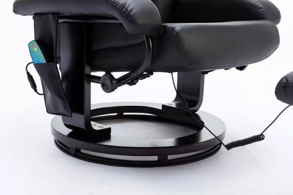 Happy Home Massagesessel mit Fußhocker & Heizfunktion schwarz