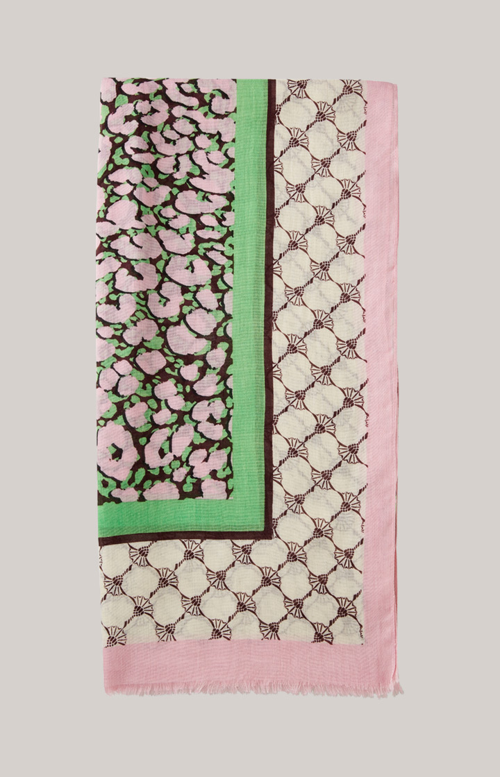 Tuch in Rosa-Grün gemustert