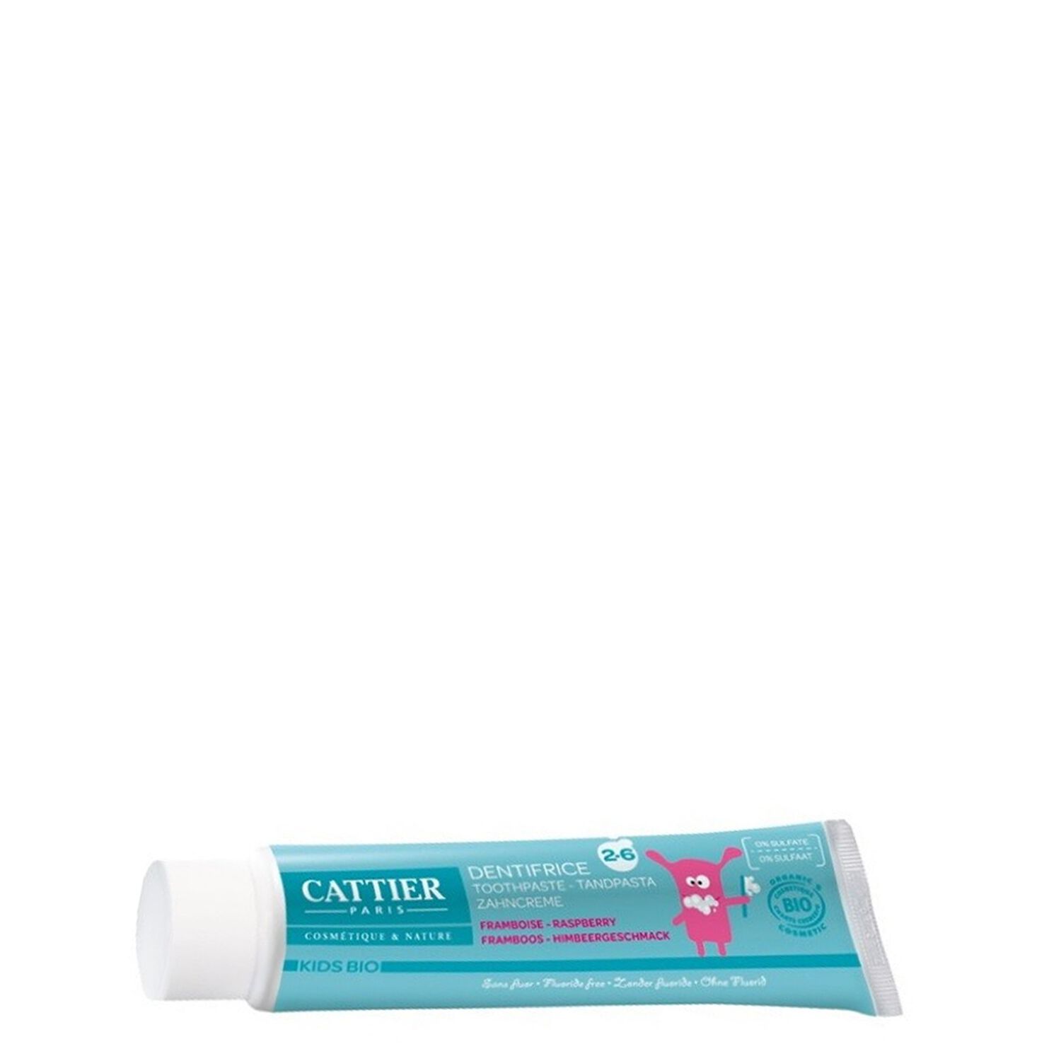 Cattier Dentifrice Kids Bio 2-6 Ans Goût Framboise 50 ml