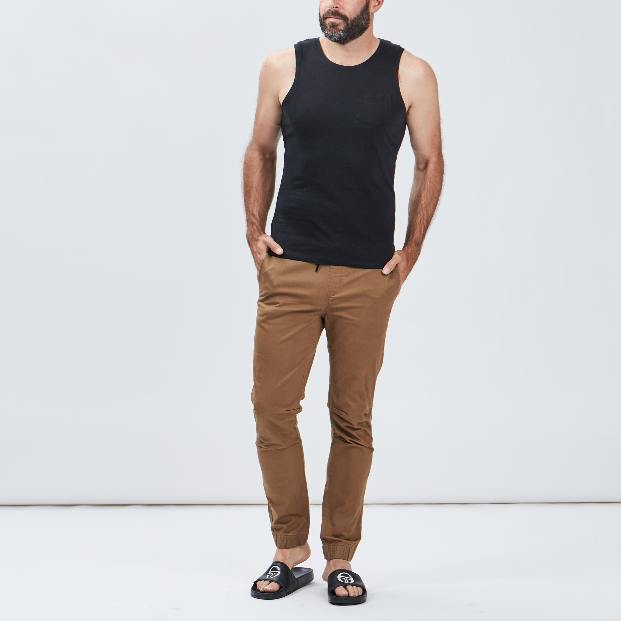 Pantalon jogpant marron cognac homme | La Halle