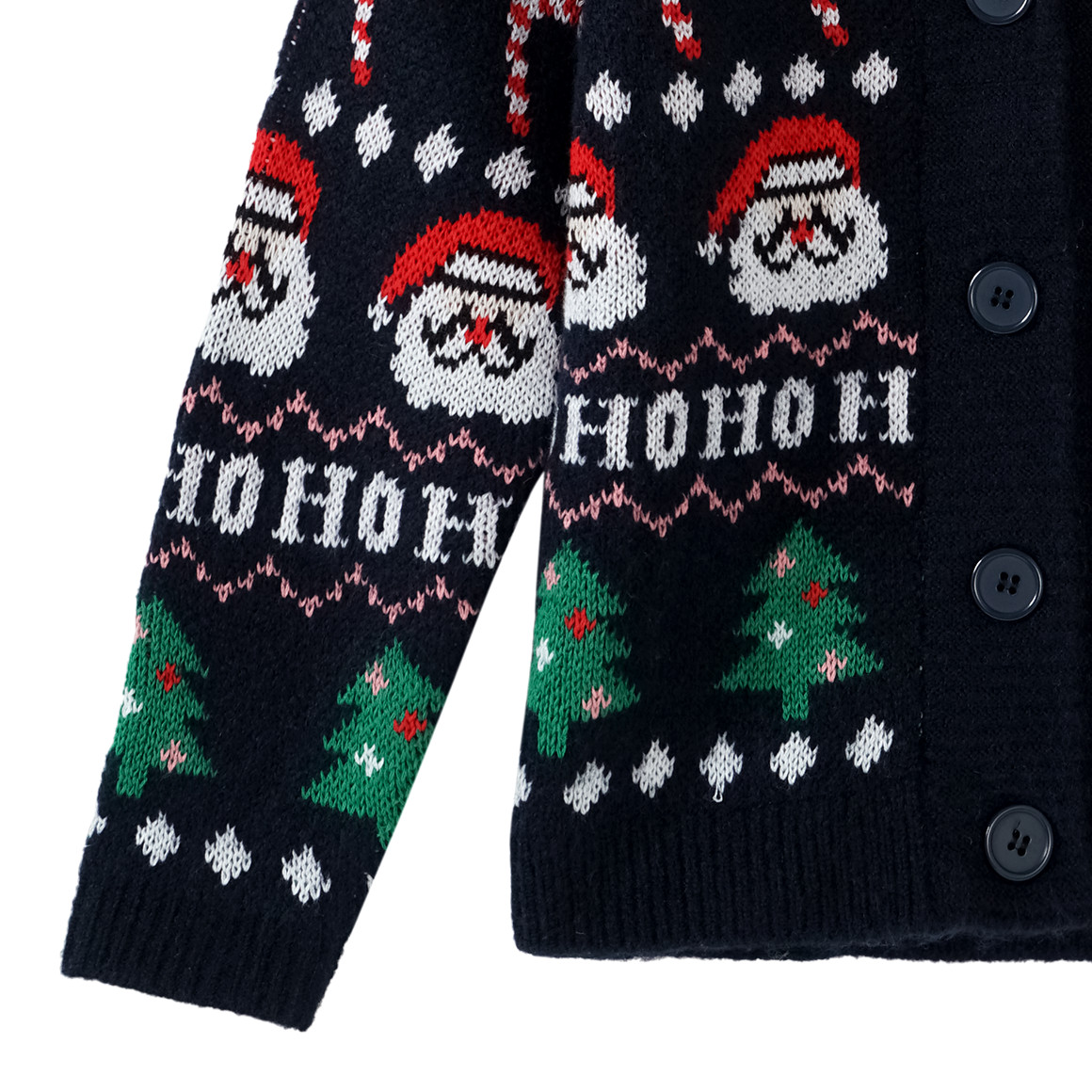 Mädchen Weihnachtsstrickjacke dunkelblau