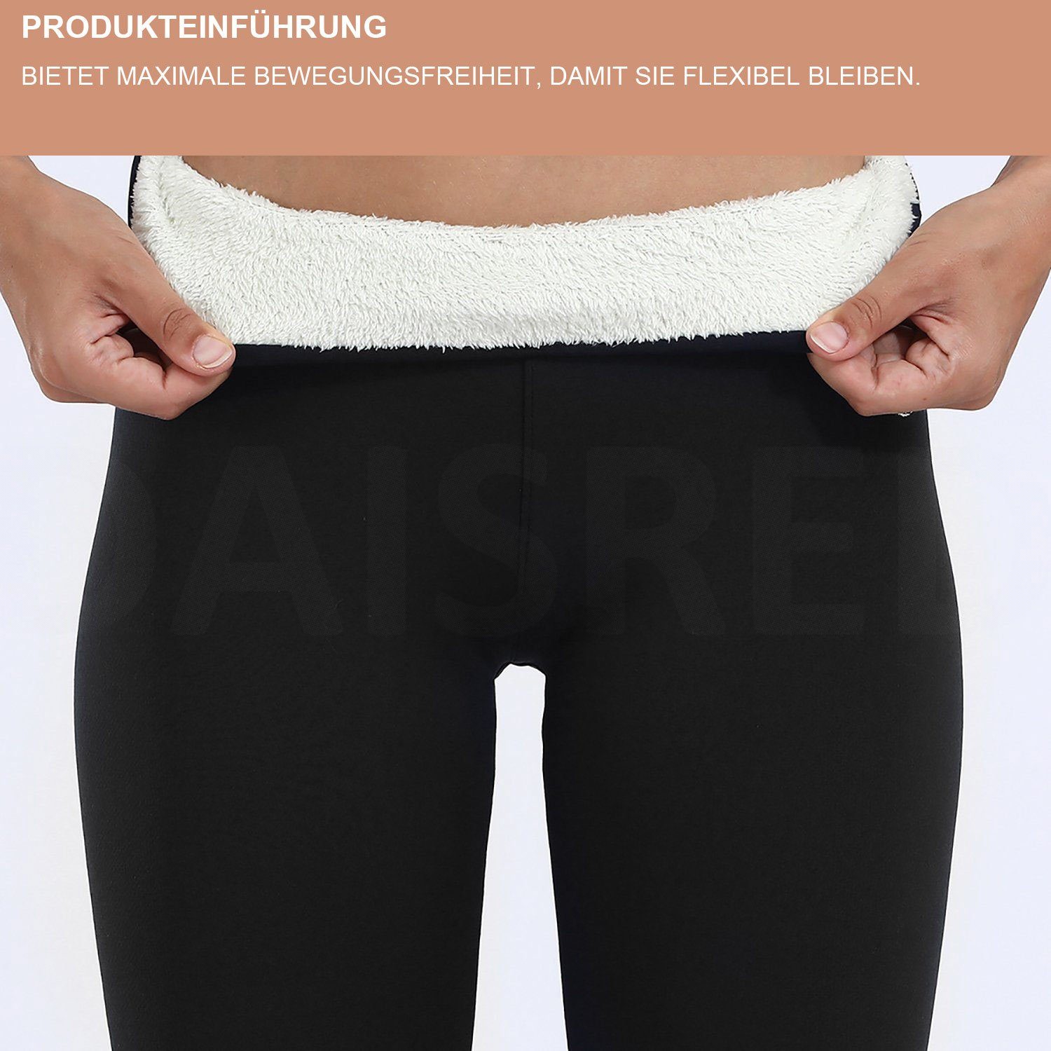 Daisred Thermoleggings Thermo Leggings Damen Gefüttert Winter High Waist