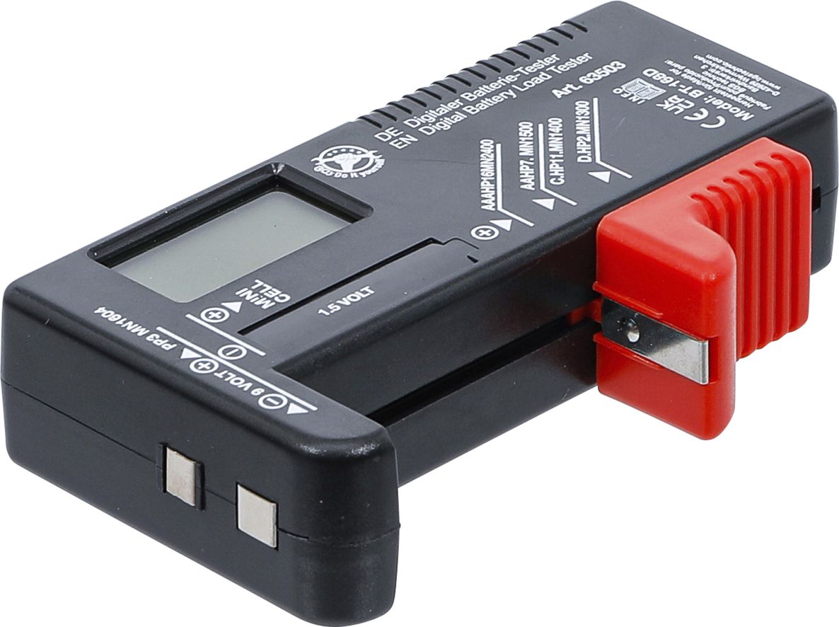 Digitálny tester batérií BGS Urob si sám 63503 1,5 V / 9 V