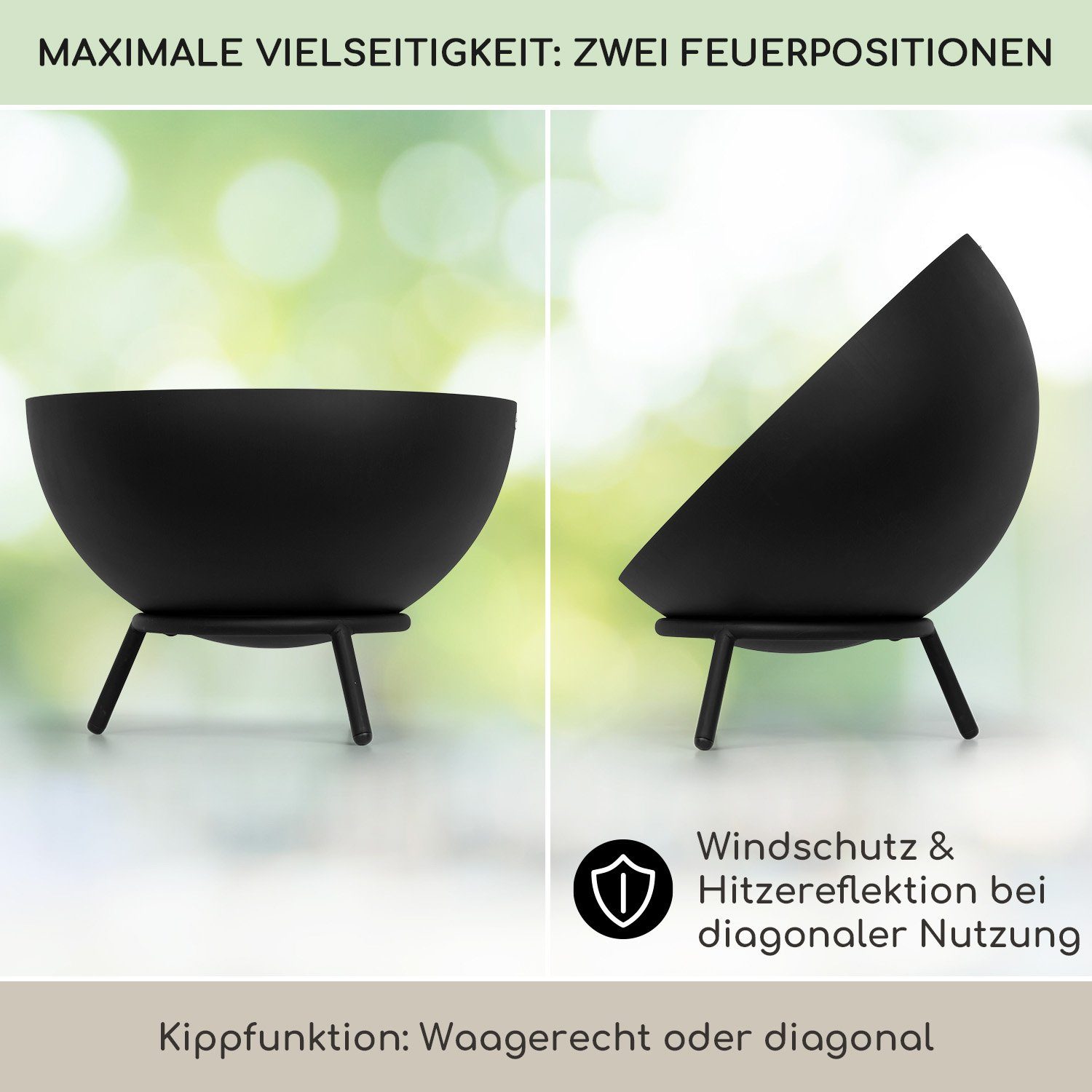 blumfeldt Feuerschale Fireball, (Set), Feuerkorb Feuerstelle Outdoor Feuerschale Garten Lagerfeuerschale