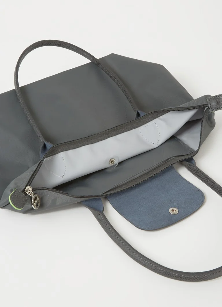 Longchamp Le Pliage Vihreä olkalaukku M nahkayksityiskohdilla