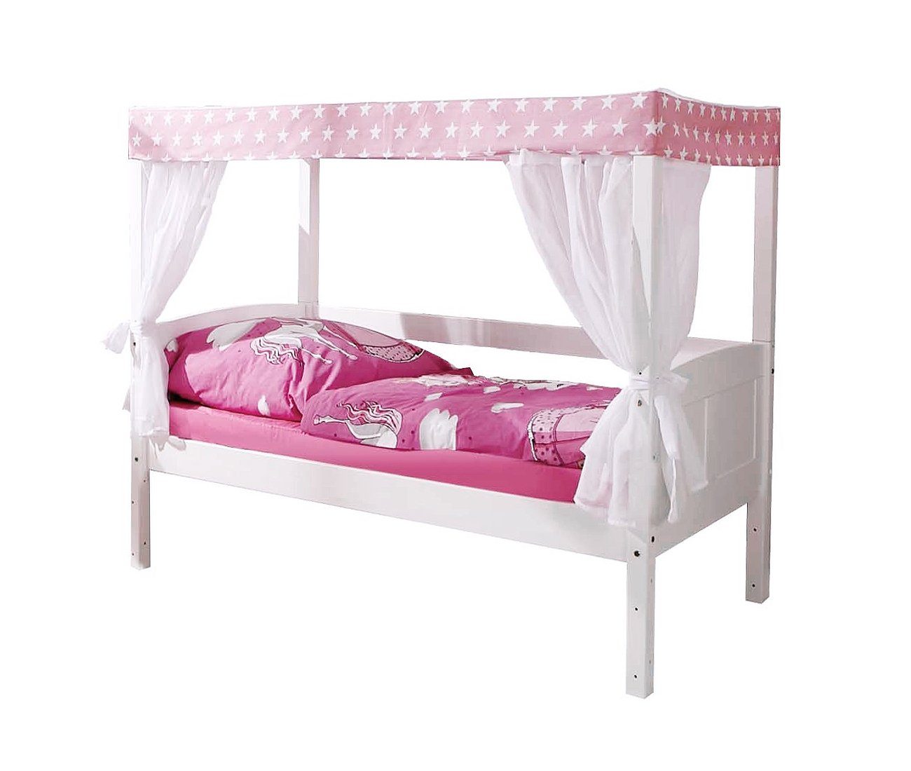 Ticaa Himmelbett Himmelbett Mini mit Bettkasten 