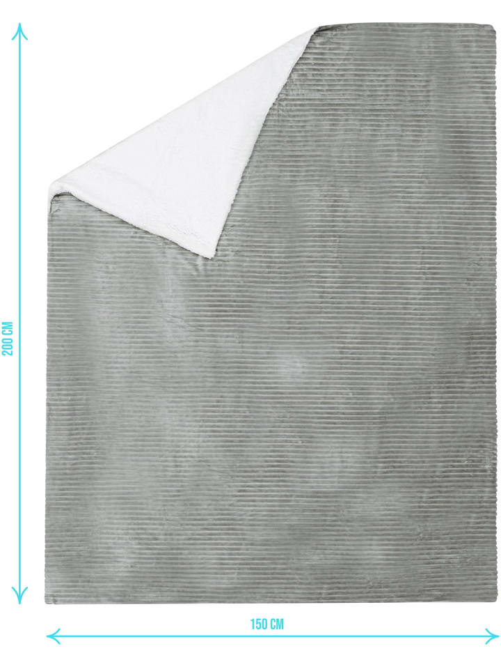 Aspero Flanell Kuscheldecke 150x200 cm Ezeiza in Hellgrau günstig kaufen 150 x 200 cm